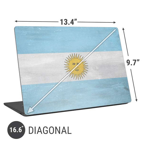 Argentina Flag Distressed Universal Laptop 16.6in (13.4 x 9.7in) Skin